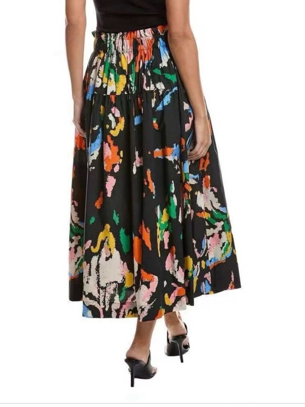 NWT A.L.C. Jayden Printed Cotton Midi-Skirt Size Medium - Picture 2 of 13
